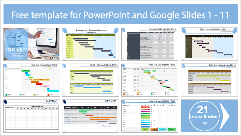 Free downloadable Gantt Chart Templates for PowerPoint and Google Slides themes.