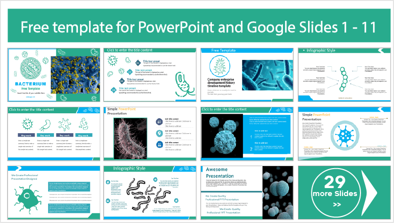 Bacteria Templates for free download in PowerPoint and Google Slides themes.