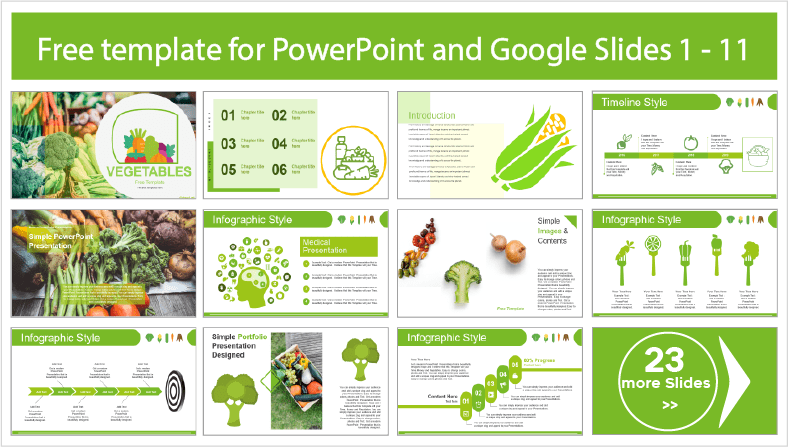 Descargar gratis plantillas de los beneficios de los Vegetales para PowerPoint y temas Google Slides.