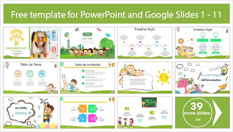 Descargar gratis plantillas del Día de Niño para PowerPoint y temas Google Slides.