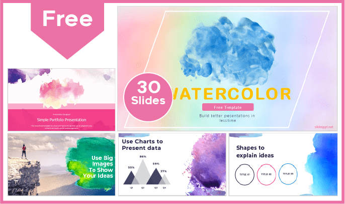 Free Watercolor Template for PowerPoint and Google Slides.