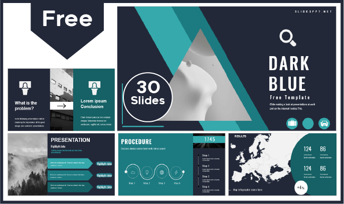 Free Dark Blue Template for PowerPoint and Google Slides.