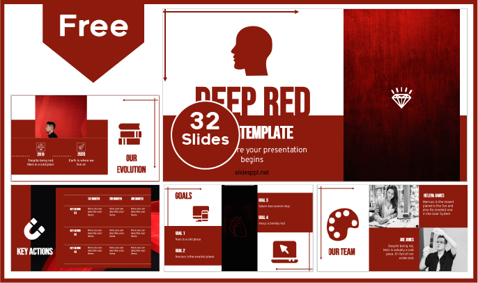 Modèle gratuit de couleur rouge intense pour PowerPoint et Google Slides.