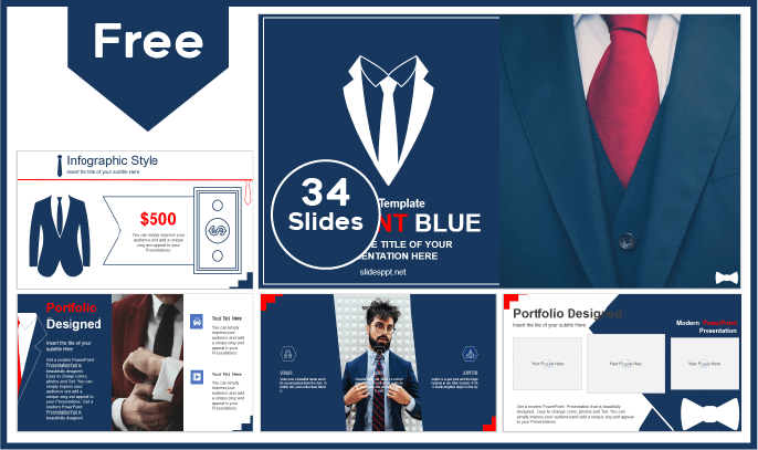Free Elegant Blue Template for PowerPoint and Google Slides.