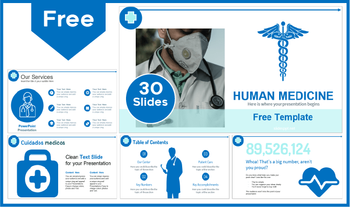 Modèle gratuit de médecine humaine pour PowerPoint et Google Slides.