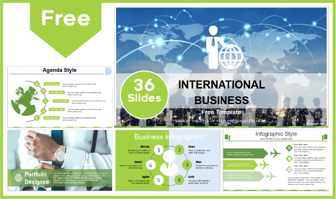 Modelo de negócios internacionais Gratuito para PowerPoint e Google Slides.