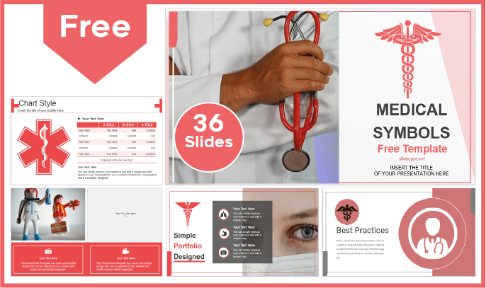 Modèle gratuit de symbole médical pour PowerPoint et Google Slides.