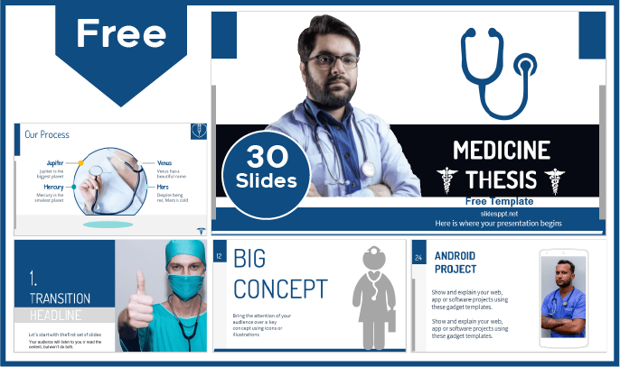 Free Medicine Thesis Template for PowerPoint and Google Slides.