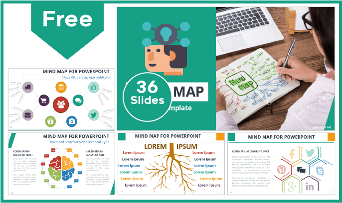 Modelos de Mapas Mentais Grátis para PowerPoint e Google Slides.