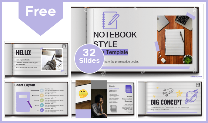 Plantilla estilo Cuaderno gratis para PowerPoint y Google Slides.