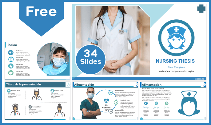 Modèle de thèse en soins infirmiers en PowerPoint et Google Slides.
