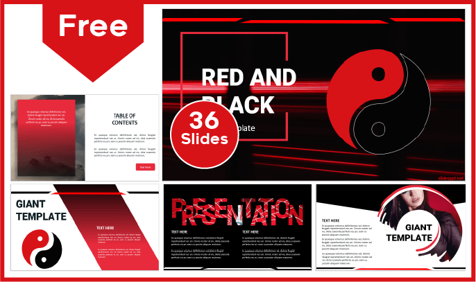 Kostenlose Rot und Schwarz Vorlage für PowerPoint und Google Slides.