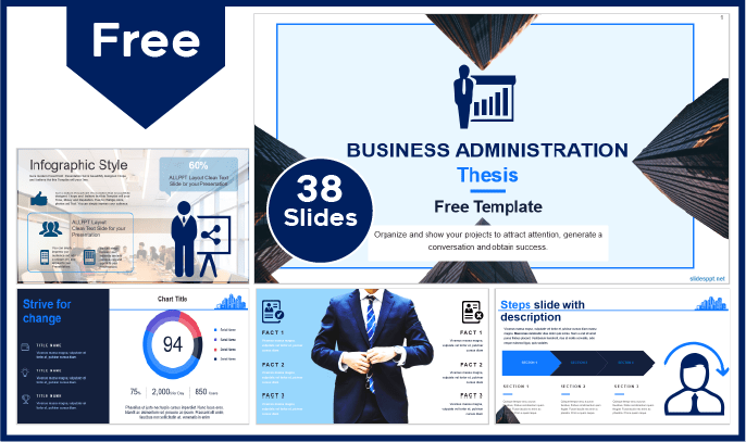 Free Business Administration Thesis Template for PowerPoint and Google Slides.