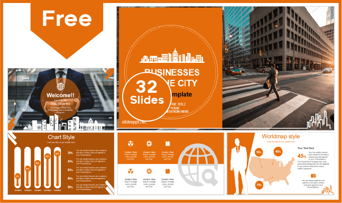 Free Business City Template for PowerPoint and Google Slides.