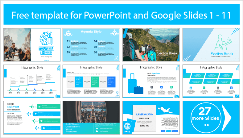 Descargar gratis plantillas para Tesis de Turismo en PowerPoint y temas Google Slides.