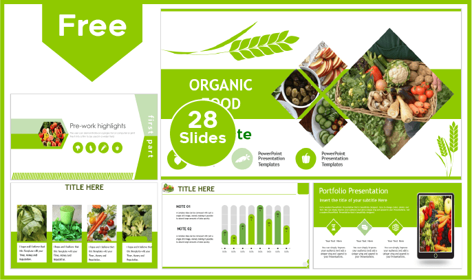 Modèle gratuit d'aliments biologiques pour PowerPoint et Google Slides.