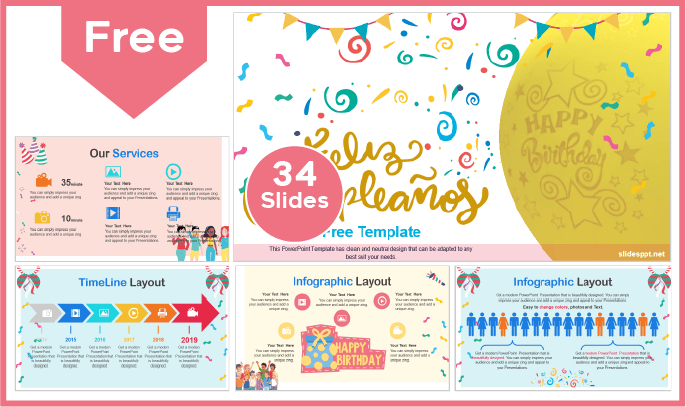 Free youth happy birthday template for PowerPoint and Google Slides.