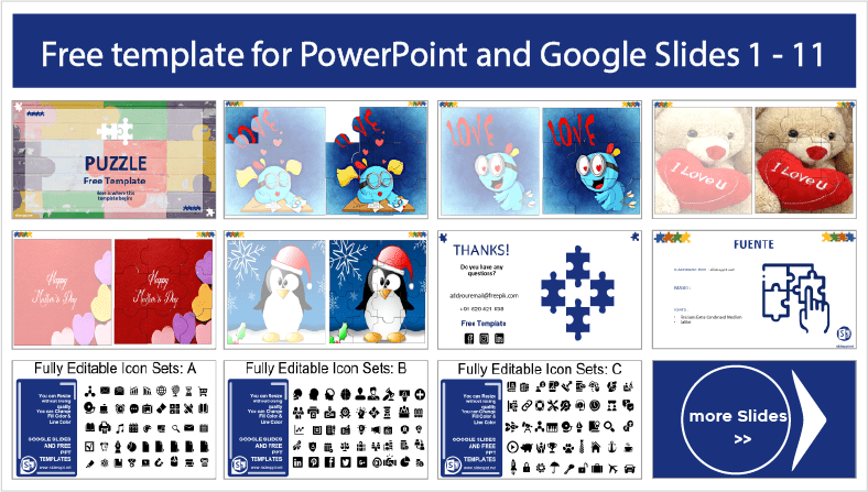 Descargar gratis plantillas de Rompecabezas Interactivas para PowerPoint y temas Google Slides.