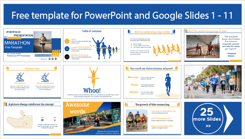 Descargar gratis plantillas de Maratón para PowerPoint y temas Google Slides.