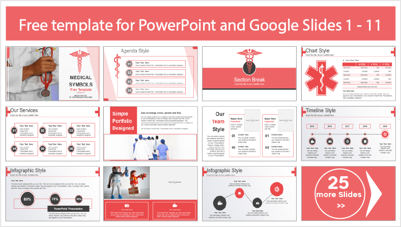 Descargar gratis plantillas de Símbolo Medico para PowerPoint y temas Google Slides.