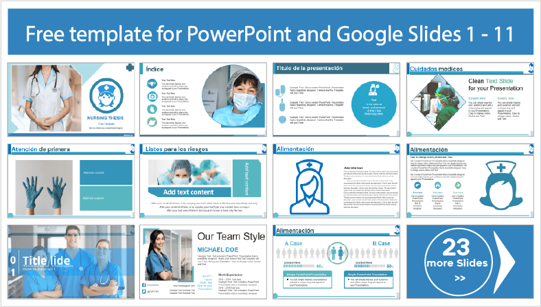 Descargar gratis plantillas para Tesis de Enfermería en PowerPoint y temas Google Slides.