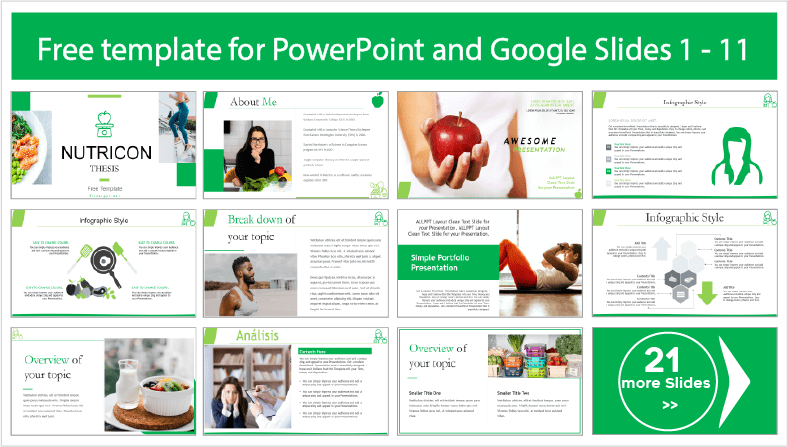 Descargar gratis plantillas para Tesis de Nutrición en PowerPoint y temas Google Slides.