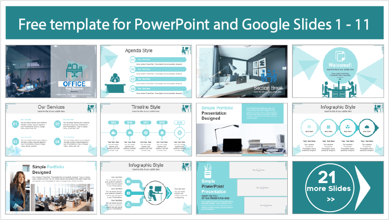 Free Office Templates for download in PowerPoint and Google Slides themes.