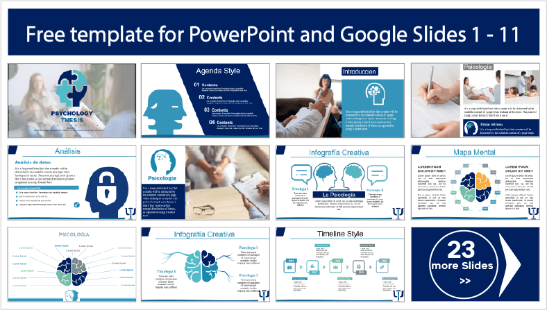 Descargar gratis plantillas para Tesis de Psicología en PowerPoint y temas Google Slides.