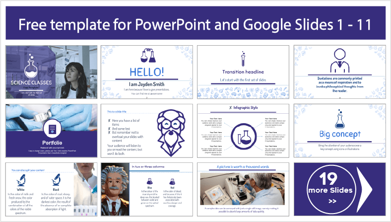 Descarregar gratuitamente modelos PowerPoint de Lições de Ciência e temas Google Slides.