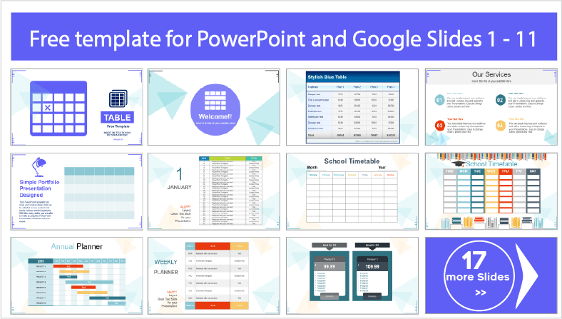 Table Template for free download in PowerPoint and Google Slides themes.