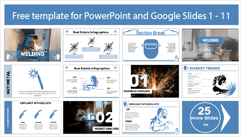 Téléchargez gratuitement des modèles PowerPoint Weld et des thèmes Google Slides.