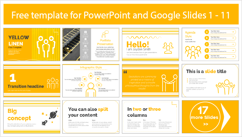 Free downloadable Yellow Lines style templates for PowerPoint and Google Slides themes.