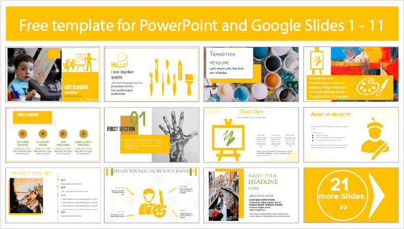 Descargar gratis plantillas para Clases de Arte para PowerPoint y temas Google Slides.