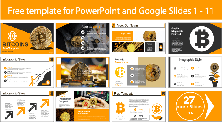 Descarregar gratuitamente modelos Bitcoin para temas de PowerPoint e Google Slides.