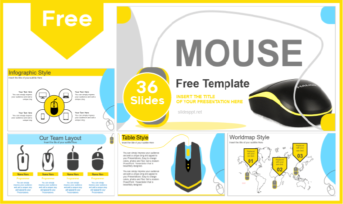 Modèle de souris PC gratuit pour PowerPoint et Google Slides.