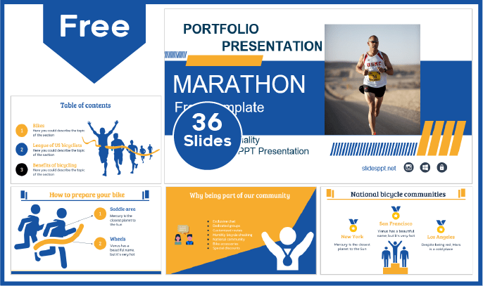 Modèle gratuit de marathon pour PowerPoint et Google Slides.