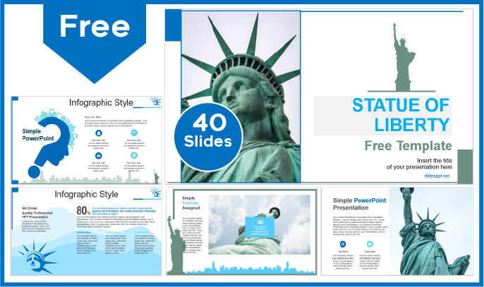 Plantilla de la Estatua de la Libertad gratis para PowerPoint y Google Slides.