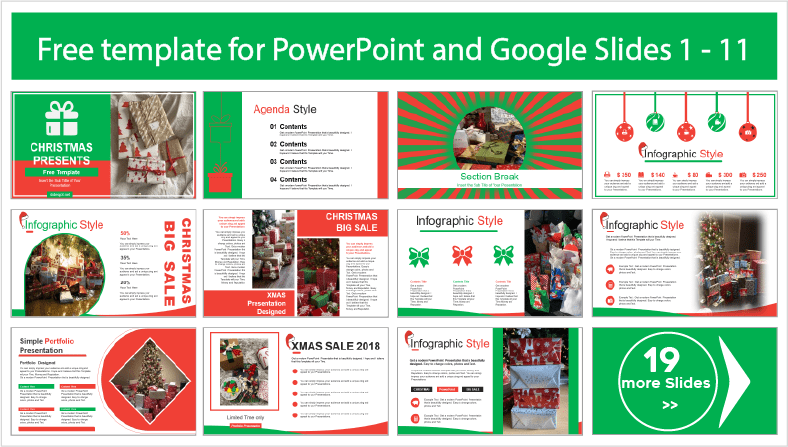 Christmas Gift Templates for free download in PowerPoint and Google Slides themes.