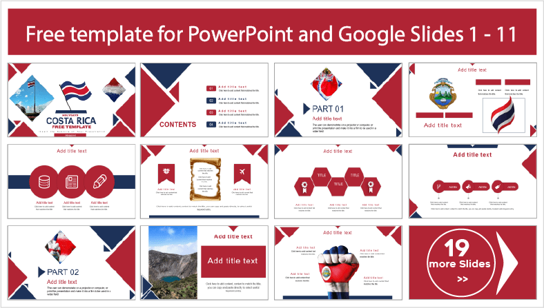 Descargar gratis plantillas modernas de Fiestas Patrias de Costa Rica para PowerPoint y temas Google Slides.