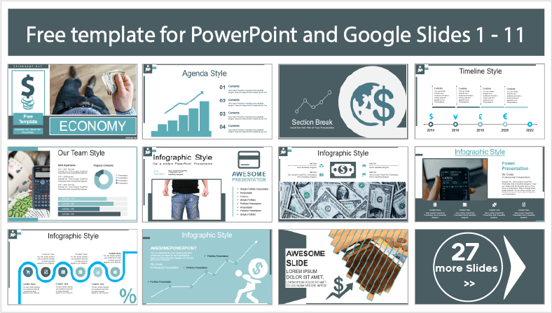 Téléchargez gratuitement des modèles PowerPoint et des thèmes Google Slides relatifs à l'économie.