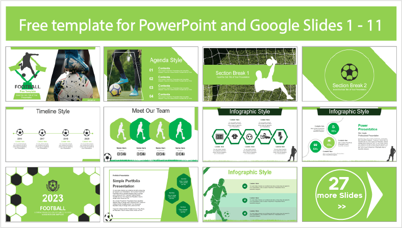 Descargar gratis plantillas de Fútbol para PowerPoint y temas Google Slides.