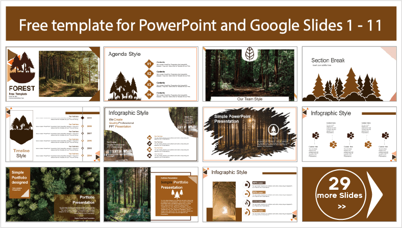 Descarregar gratuitamente os modelos Forest PowerPoint e os temas Google Slides.