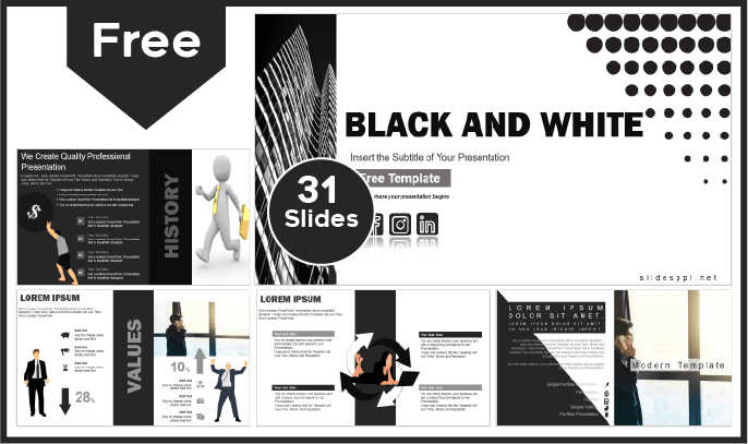 Free Black and White Template for PowerPoint and Google Slides.