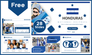 Free Honduran National Holidays Kids Template for PowerPoint and Google Slides.