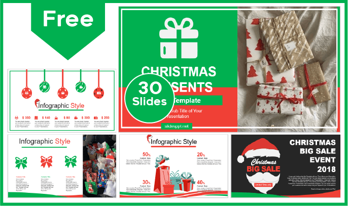 Free Christmas Gifts Template for PowerPoint and Google Slides.