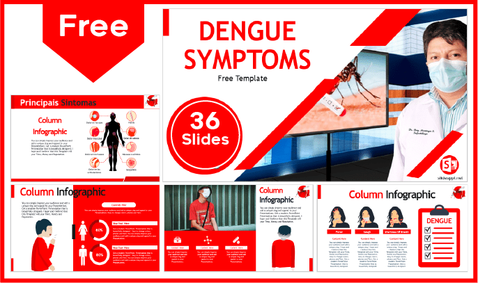 Free Dengue Symptoms Template for PowerPoint and Google Slides.