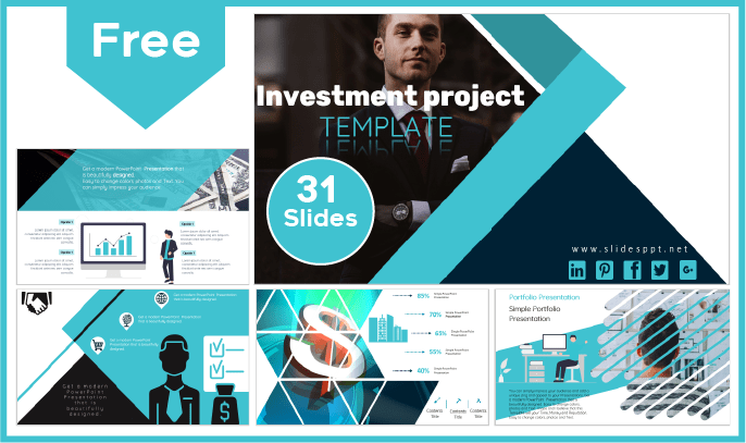 Modèle gratuit de projet d'investissement pour PowerPoint et Google Slides.