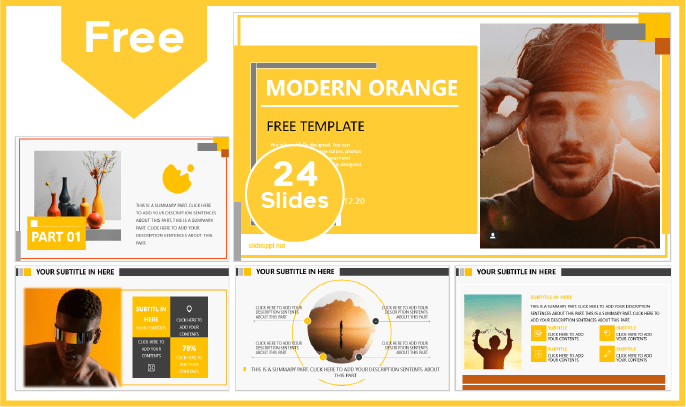 Free Modern Orange color Template for PowerPoint and Google Slides.