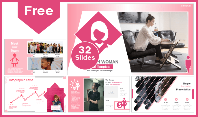 Free Modern Woman Template for PowerPoint and Google Slides.