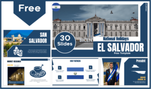 Free El Salvador National Holidays template for PowerPoint and Google Slides.